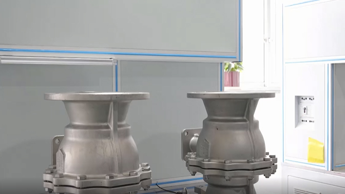 Runjing automatic air tightness test platform for metal ball valve is put into use